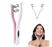 【3-speed adjustable】Multi-functional double-sided roller V-face beauty device - Lifts, tightens, and contours Double-sided roller design Type-C fast charging Portable beauty device (white)