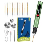 3-Speed Cordless Mini Drill Pen, Rechargeable DIY Electric Hand Tools with 10 Small Drill Bits for Jewelry Making Stone Plastic Resin Keychains-Beginner Friendly (Olive Green)