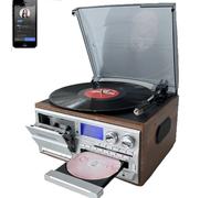 3 Speed Turntable, 9-In-1 Vinyl Record Player with CD/Cassette Player, Classic Audio System for Music Lovers