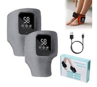 3 Speeds 3 Heating Levels Foot Massager, Triple Therapy Foot Massager, Heated Foot Massagers, Foot Renew Triple Method Massager, Portable Cordless Ankle Massager, Heated Ankle Brace (A-Grey*2)