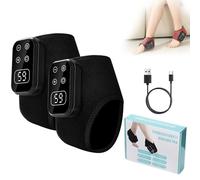 3 Speeds 3 Heating Levels Foot Massager, Triple Therapy Foot Massager, Heated Foot Massagers, Foot Renew Triple Method Massager, Portable Cordless Ankle Massager, Heated Ankle Brace (C-Black*2)