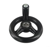 3 Spoke Hand Wheel for Milling Machine, Lathe, Grinder - Plastic Adjustable Control Knob with Revolving Handle - D125/200/100/160mm Black(12x100mm)