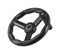 3 Spoke Hand Wheel for Milling Machine, Lathe, Grinder - Plastic Adjustable Control Knob with Revolving Handle - D125/200/100/160mm Black(18x200mm)