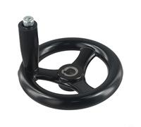 3-Spoke Hand Wheel with Revolving Handle for Milling Machine, Lathe, Grinder - Plastic Industrial Adjustment Wheel 125/200/100/160mm Black(12x100mm)