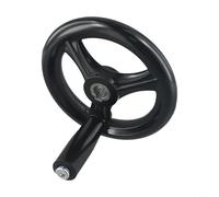 3-Spoke Hand Wheel with Revolving Handle for Milling Machine, Lathe, Grinder - Plastic Industrial Adjustment Wheel 125/200/100/160mm Black(18x200mm)