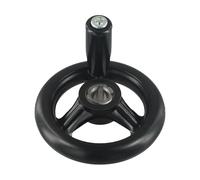 3 Spoke Handwheel for Milling Machine, Lathe, Grinder - Plastic Adjustable Control Wheel with Revolving Handle - D125/200/100/160mm (Black)