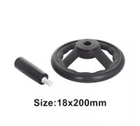 3 Spoke Handwheel for Milling Machine, Lathe, Grinder - Plastic Adjustable Knob with Revolving Handle - D125/200/100/160mm (Black, 1 Pack)