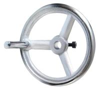 3 Spoke Lathe Hand Wheel OD 76-190mm Round Milling Handwheel with Detachable Handle Cast Iron Chrome Plated Rotary Metal Handwheels(98x12mm)
