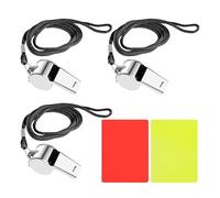 3 Sports Metal Whistles And 2 Penalty Cards, Lanyard Whistles, Referee Training Equipment, Dog Command Accessories.