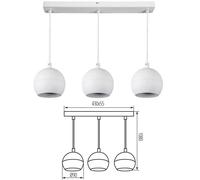 3 Spot Ceiling Bar Flex Hanging Pendant Lamp Holder Light GU10 LED Kitchen Bar