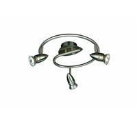 3 Spotlight Spiral Ceiling Light in Matt Chrome with 3 Energy-Efficient