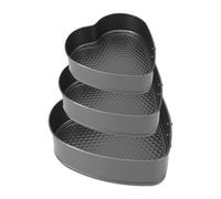 3 Springform Heart Cake Tins Heavy Duty, Double Layer Non-Stick Coating, Removable Base, Heavy Duty Carbon Steel, Perfect for Frozen Desserts, Oven Safe Bakeware (8/9/10 Inch)