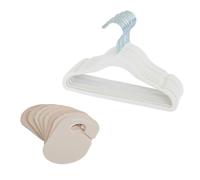 3 Sprouts Baby Wardrobe Set: 15 Velvet Hangers and 8 Clothes Age Dividers & Nursery Wardrobe Organisers for Baby Clothes - Cream Hangers & Neutral Dividers