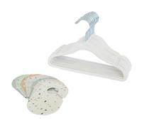 3 Sprouts Baby Wardrobe Set: 15 Velvet Hangers and 8 Clothes Age Dividers & Nursery Wardrobe Organisers for Baby Clothes - Cream Hangers & Terrazzo Dividers