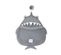 3 Sprouts Bath Toy Storage Organizer, Mesh Shower Toy Holder, Shark | bathroom shower use; draining mesh fabric; tub wall storage; kids bath cleanup; airflow for wet toys; rinse and drain use.