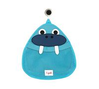 3 Sprouts Bath Toy Storage Organizer, Mesh Shower Toy Holder, Walrus | bathroom shower use; draining mesh fabric; tub wall storage; kids bath cleanup; airflow for wet toys; rinse and drain use.