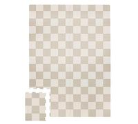 3 Sprouts - Foam Puzzle Play Mat - Large Baby Play Mat - Soft Padded Playmat for Floor - Ideal Kids Play Mats for Toddlers - Waterproof Mat - Babies Playmat for Indoors - Checkerboard Beige