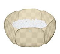 3 Sprouts Kids Ball Pit - Pop-Up Indoor Outdoor Ball Pits for Toddlers - Large Foldable Ballpit Pool - Active Play for Baby Babies Small Toddler Kid (Balls Not Included) (Checkerboard Beige)