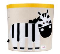 3 Sprouts Large Cotton Canvas Toy Storage Basket - Durable Baby Laundry Organizer with Handles, Kids Foldable Toy Basket for Playroom & Nursery Decor, Zebra