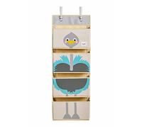 3 Sprouts Kids Over the Door Organizer, 4-Pocket Hanging Storage, Ostrich | back of door storage; nursery bedroom closet; toys clothes and accessories; vertical room organization; easy access pockets.