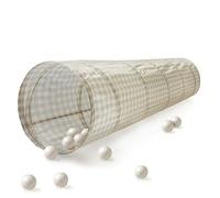 3 Sprouts Kids Play Tunnel, Recycled Fabric Pop-Up, Gingham Beige