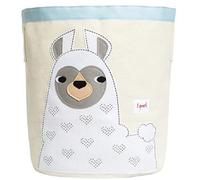 3 Sprouts Large Cotton Canvas Toy Storage Basket - Durable Baby Laundry Organizer with Handles, Kids Foldable Toy Basket for Playroom & Nursery Decor, Llama