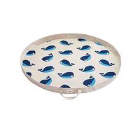 3 Sprouts Play Mat and Toy Storage Bag - Large Portable Toy Mat for Boys & Girlds - Durable Toy Organizer, Baby Floor Mat, Whale