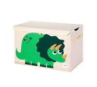 3 Sprouts Large Toy Chest with Lid and Handles - Sturdy Toy Box Storage Organiser for Boys & Girls, Spacious Collapsible Fabric Toy Chest Storage Box, Dinosaur