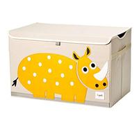 3 Sprouts Large Toy Chest with Lid and Handles - Sturdy Toy Box Storage Organiser for Boys & Girls, Spacious Collapsible Fabric Toy Chest Storage Box, Rhino