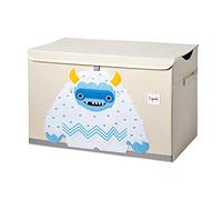 3 Sprouts Large Toy Chest with Lid and Handles - Sturdy Toy Box Storage Organiser for Boys & Girls, Spacious Collapsible Fabric Toy Chest Storage Box, Yeti