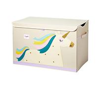3 Sprouts Large Toy Chest with Lid and Handles - Sturdy Toy Box Storage Organiser for Boys & Girls, Spacious Collapsible Fabric Toy Chest Storage Box, Unicorn