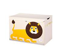 3 Sprouts Large Toy Chest with Lid and Handles - Sturdy Toy Box Storage Organiser for Boys & Girls, Spacious Collapsible Fabric Toy Chest Storage Box, Lion
