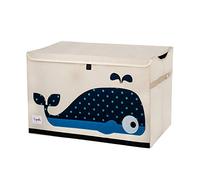 3 Sprouts Large Toy Chest with Lid and Handles - Sturdy Toy Box Storage Organiser for Boys & Girls, Spacious Collapsible Fabric Toy Chest Storage Box, Whale