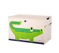 3 Sprouts Large Toy Chest with Lid and Handles - Sturdy Toy Box Storage Organiser for Boys & Girls, Spacious Collapsible Fabric Toy Chest Storage Box, Crocodile