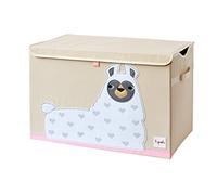 3 Sprouts Large Toy Chest with Lid and Handles - Sturdy Toy Box Storage Organiser for Boys & Girls, Spacious Collapsible Fabric Toy Chest Storage Box, Llama