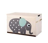3 Sprouts Large Toy Chest with Lid and Handles - Sturdy Toy Box Storage Organiser for Boys & Girls, Spacious Collapsible Fabric Toy Chest Storage Box, Elephant