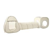 3 Sprouts Play Tent & Tunnel Set for Kids & Toddlers - 3-in-1 Pop Up Play Tent with Crawling Tunnel & Adventure Playhouse - Indoor Fun for Kid, Baby, for Boys & Girls - Gingham Beige