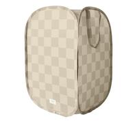 3 Sprouts Pop Up Laundry Basket - Collapsible & Popup Hamper, Foldable Storage Organiser - Washing Bag for Clothes, Kid Toys, Towels - Ideal for Bedrooms, Dorms & Baby Nurseries - Checkerboard Beige
