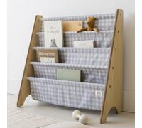 3 Sprouts Recycled Fabric Kids Bookshelf - 4-Tier Sling Book Rack Storage - K...