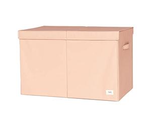 3 Sprouts Recycled Fabric Toy Chest, Extra Large with Lid, Solid Clay