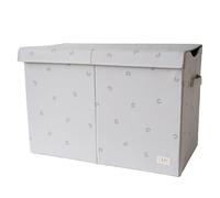 3 Sprouts Recycled Fabric Toy Chest Storage Box - Extra Large Toy Storage Box, Sturdy Toy Bins - Kids Organizer for Bedroom - Toybox Basket with Lid for Kids, Toddlers, Boys, Girls - Blueberry Taupe