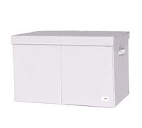 3 Sprouts Recycled Fabric Toy Chest Storage Box - Extra Large Toy Storage Box, Sturdy Toy Bins - Kids Organizer for Bedroom - Toybox Basket with Lid for Kids, Toddlers, Boys, Girls - Solid Grey