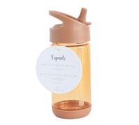 3 Sprouts Recycled Plastic Kids Water Bottle, Eco-Friendly Water Bottles for Kids with Straw, Leak-Proof, BPA Free, Lightweight Water Bottle for School, Sports, Modern Designs for Boys & Girls, Rust