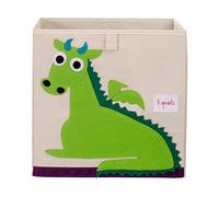 3 Sprouts Toy Storage Cube - 13 inch Kids Cube Storage Box - Collapsible Fabric Organiser Bin for for Nursery, Children’s Room, Kids Playroom, Dragon
