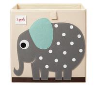 3 Sprouts Storage Cube Box, Foldable Fabric Cubby Organizer, Elephant