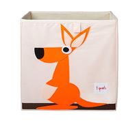 3 Sprouts Toy Storage Cube - 13 inch Kids Cube Storage Box - Collapsible Fabric Organiser Bin for for Nursery, Children’s Room, Kids Playroom, Kangaroo