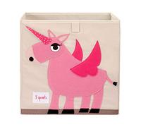 3 Sprouts Toy Storage Cube - 13 inch Kids Cube Storage Box - Collapsible Fabric Organiser Bin for for Nursery, Children’s Room, Kids Playroom, Unicorn