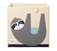 3 Sprouts Toy Storage Cube - 13 inch Kids Cube Storage Box - Collapsible Fabric Organiser Bin for for Nursery, Children’s Room, Kids Playroom, Sloth