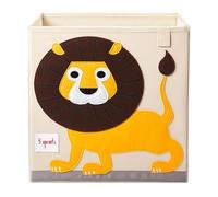3 Sprouts Toy Storage Cube - 13 inch Kids Cube Storage Box - Collapsible Fabric Organiser Bin for for Nursery, Children’s Room, Kids Playroom, Lion