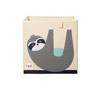3 Sprouts Toy Storage Cube - 13 inch Kids Cube Storage Box - Collapsible Fabric Organiser Bin for for Nursery, Children’s Room, Kids Playroom, Sloth